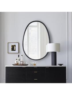 West Elm Sintra Oval Metal Wall Mirror, 117 x 81cm, Dark Bronze - view 2, Dark Bronze
