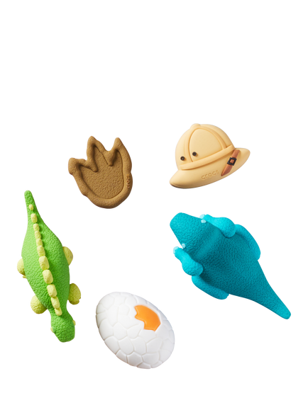 Crocs Kids' 3D Dinosaur Adventure Jibbitz, Pack of 5, Multi, Multi