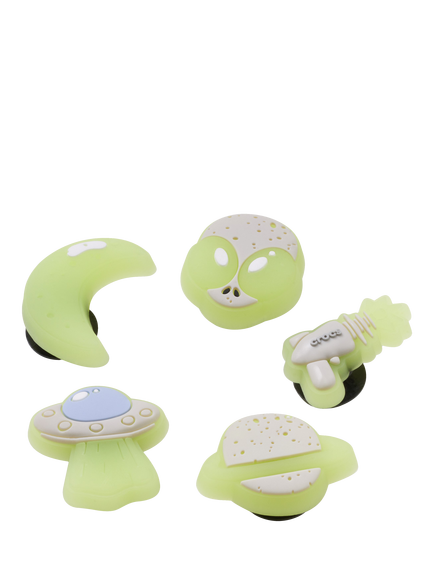 Crocs Kids' Glow in the Dark Space Jibbitz, Pack of 5, Multi - view 2, Multi