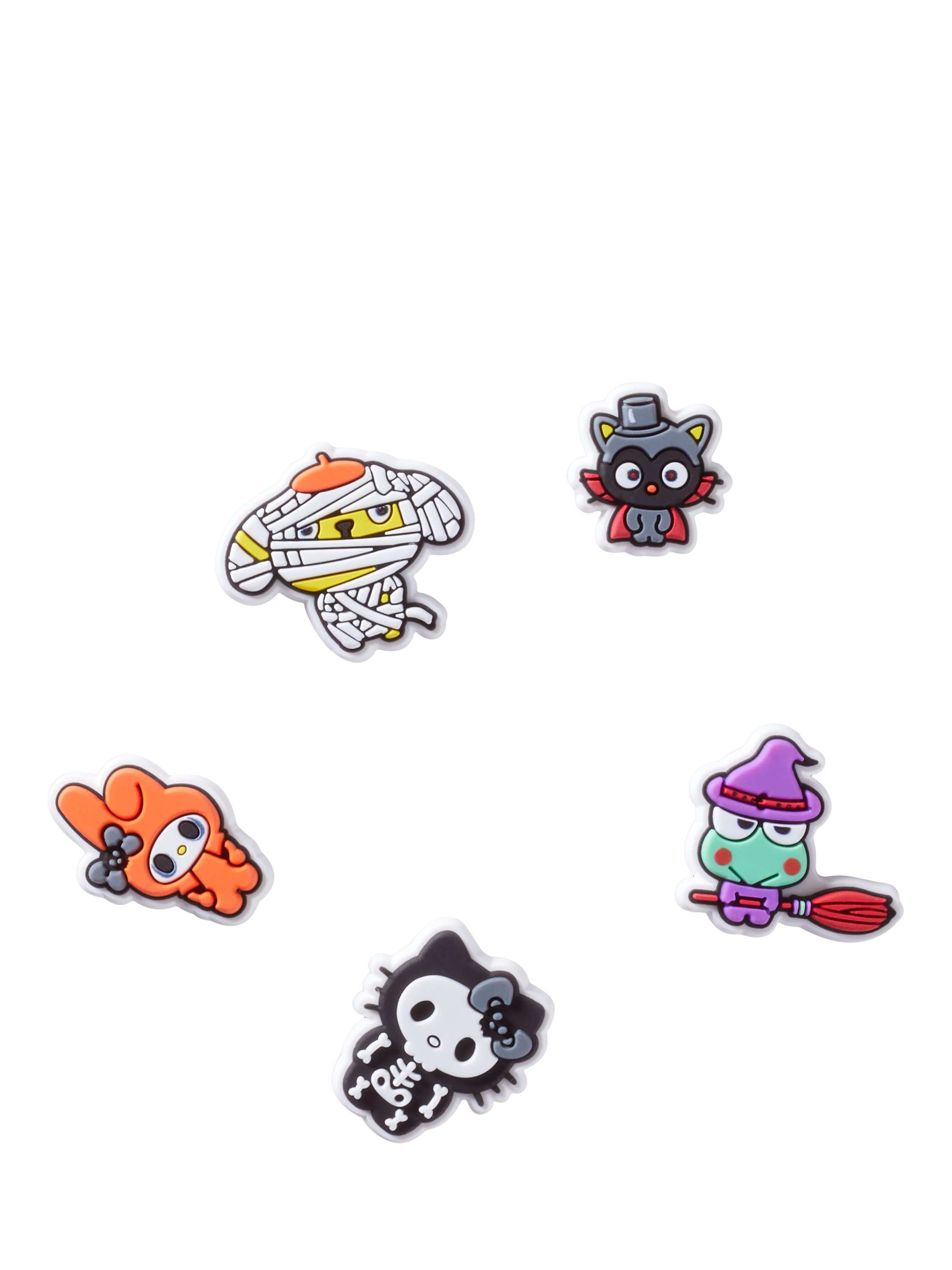 Product image 1 of 4, which shows Crocs Kids' Hello Kitty Halloween Jibbitz, Pack of 5, Multi