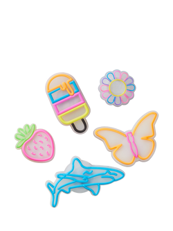 Crocs Kids' Lights Up Summer Jibbitz, Pack of 5, Multi, Multi