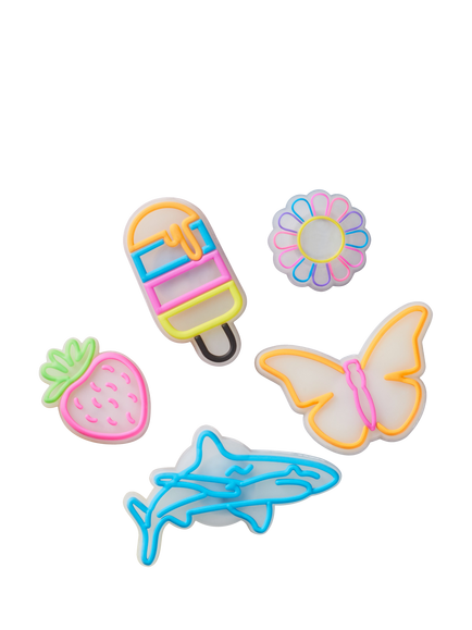 Crocs Kids' Lights Up Summer Jibbitz, Pack of 5, Multi, Multi