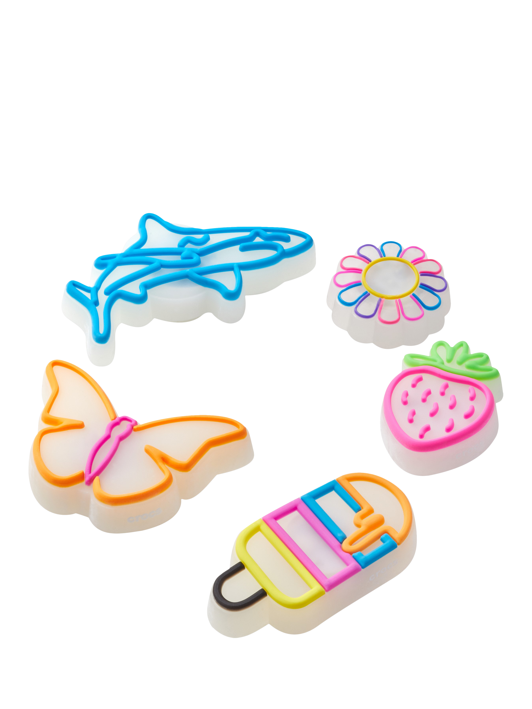 Product image 2 of 4, which shows Crocs Kids' Lights Up Summer Jibbitz, Pack of 5, Multi