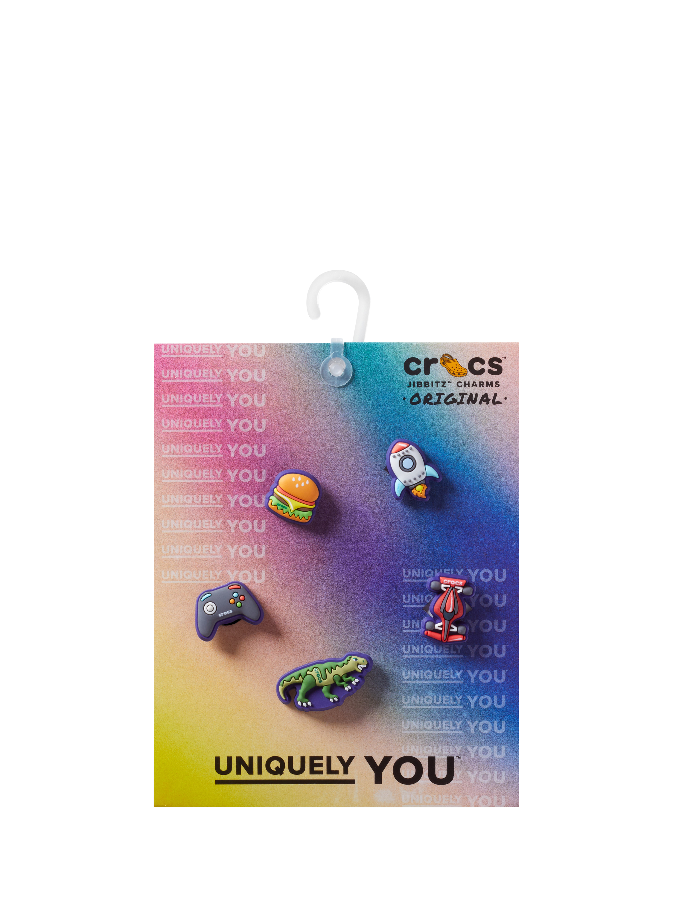 Product image 3 of 4, which shows Crocs Kids' Tiny Boy Favourites Jibbitz, Pack of 5, Multi