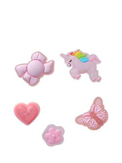 Crocs Kids' Tiny Girl Favourites Jibbitz, Pack of 5, Multi - view 2, Multi