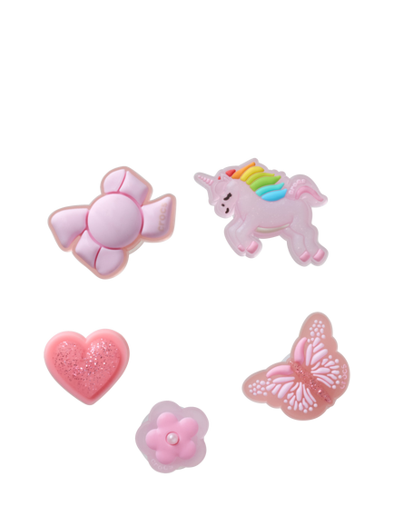 Crocs Kids' Tiny Girl Favourites Jibbitz, Pack of 5, Multi - view 2, Multi