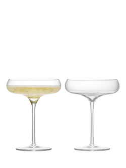 Anton Studio Designs Juno Glass Champagne Saucer, Set of 2, 300ml, Clear, Clear