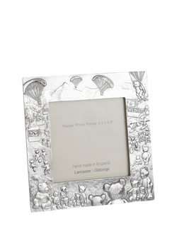 Lancaster and Gibbings Teddy Bears Photo Frame, 3.5 x 3.5" (9 x 9cm), Pewter, Pewter