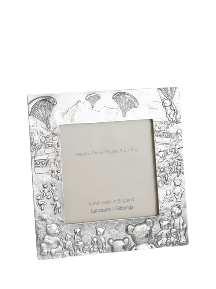 Lancaster and Gibbings Teddy Bears Photo Frame, 3.5 x 3.5" (9 x 9cm), Pewter, Pewter