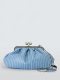Weekend MaxMara Rubens Striped Pasticcino Clutch Bag, Blue/White