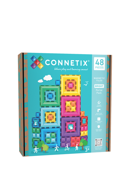 Connetix Bright Portal Tiles Pack of 48, Multi