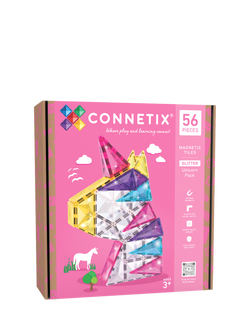Connetix Glitter Unicorn Tiles, Pack of 56, Multi