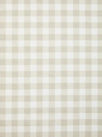 John Lewis Gingham Oilcloth Tablecloth Fabric, Greige - view 2, Greige
