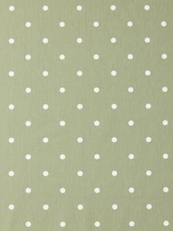 John Lewis Polka Dot Oilcloth Tablecloth Fabric, Sage, Sage