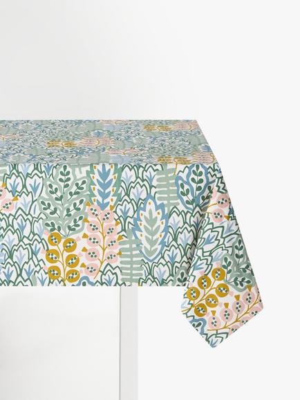 John Lewis Alva Oilcloth Tablecloth Fabric, Teal, Teal