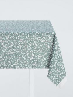 John Lewis Marlow Trail Oilcloth Tablecloth Fabric, Blue Multi