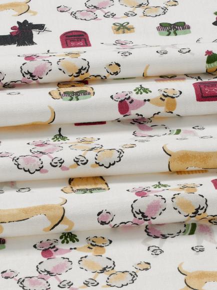 John Lewis Christmas Dogs & Presents Oilcloth Tablecloth Fabric, Multi - view 2, Multi