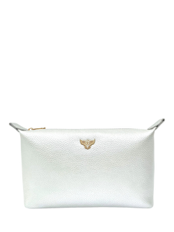 Apatchy Leather Medium Wash Bag, Silver