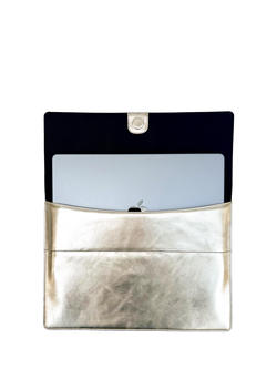 Apatchy Leather 13-14 Inch Laptop Sleeve, Gold - view 2, Gold