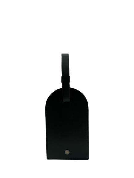 Apatchy The Cavendish Leather Luggage Tag, Black, Black