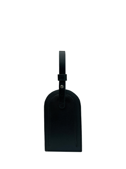 Apatchy The Cavendish Leather Luggage Tag, Black - view 2, Black