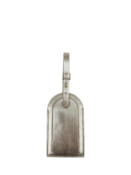 Apatchy Leather Luggage Tag, Gold - view 2, Gold