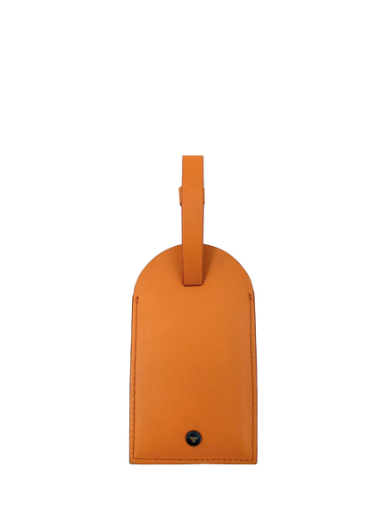 Apatchy Leather Luggage Tag, Orange, Orange