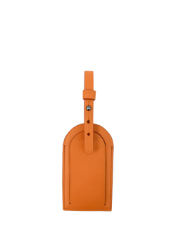 Apatchy Leather Luggage Tag, Orange - view 2, Orange