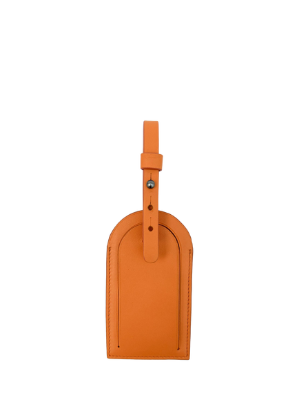 Apatchy Leather Luggage Tag, Orange - view 2, Orange
