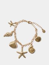 Mint Velvet Shell Charm Bracelet, Gold