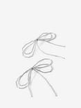 Mint Velvet Beaded Bow Earrings,White