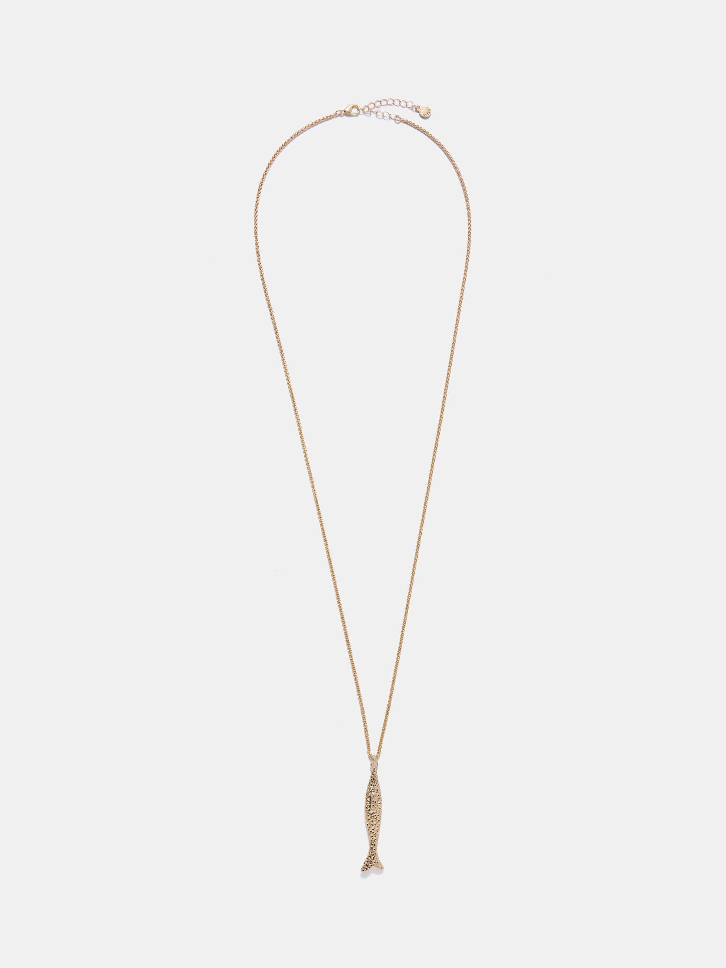 Mint Velvet Fish Pendant Necklace, Gold