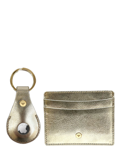 Apatchy Leather AirTag and Cardholder Gift Set, Gold