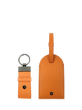 Apatchy Leather Luggage Tag and Loop Keyring Gift Set, Orange