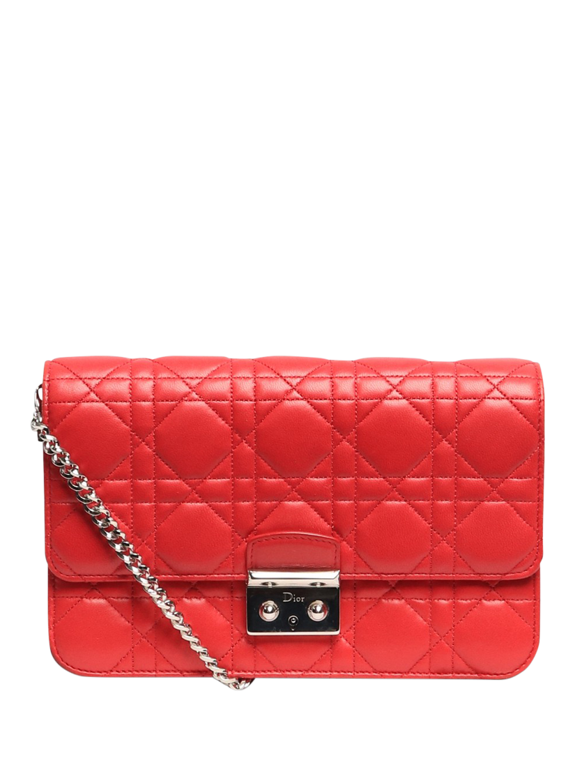 Pre-loved Christian Dior Miss Dior Cannage Quilted Leather Cross Body Bag, Pink