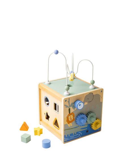 John Lewis Wooden Activity Cube, FSC-Certified (Plywood, Birch Wood, MDF & Beech Wood) - view 2, Multi