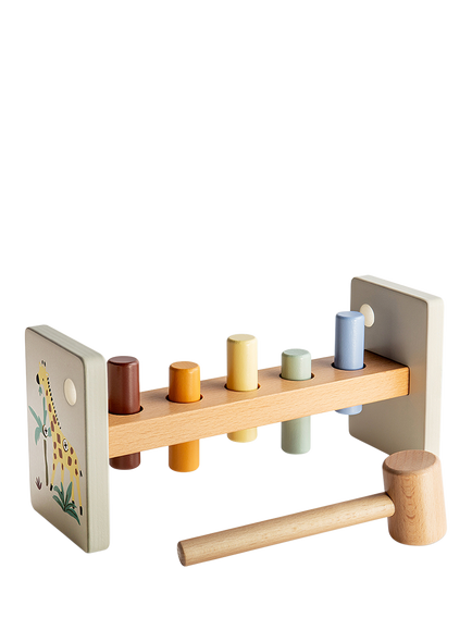 John Lewis Wooden Hammer Bench Toy, FSC-Certified (Beech Wood & Plywood), Multi