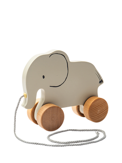 John Lewis Wooden Pull-Along Elephant Toy, FSC-Certified (Beech Wood & Plywood), Multi