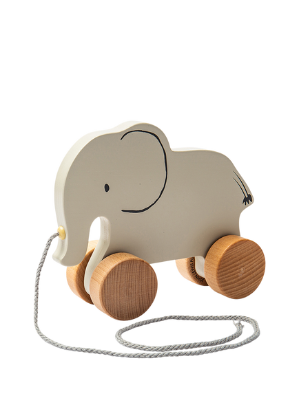 John Lewis Wooden Pull-Along Elephant Toy, FSC-Certified (Beech Wood & Plywood), Multi