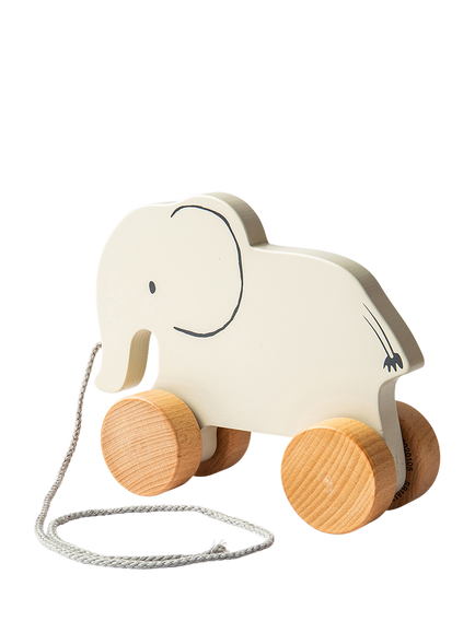 John Lewis Wooden Pull-Along Elephant Toy, FSC-Certified (Beech Wood & Plywood) - view 2, Multi