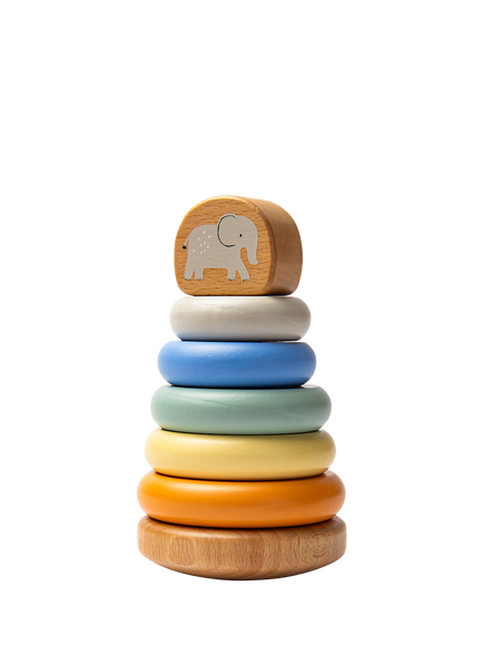 John Lewis Wooden Safari Stacking Toy, FSC-Certified (Beech Wood & MDF), Multi