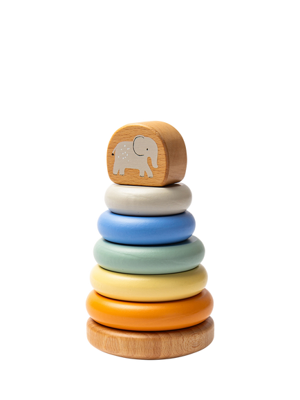 John Lewis Wooden Safari Stacking Toy, FSC-Certified (Beech Wood & MDF) - view 2, Multi