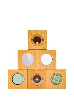 John Lewis Wooden Sensory Cubes, FSC-Certified (Birch & Beech Wood), Multi