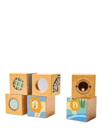 John Lewis Wooden Sensory Cubes, FSC-Certified (Birch & Beech Wood) - view 2, Multi
