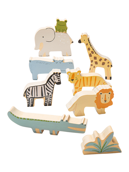 John Lewis Wooden Stacking Animals, FSC-Certified (Birch Wood), Multi