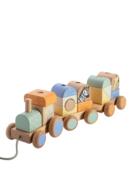 John Lewis Wooden Pull-Along Train, FSC-Certified (Beech Wood), Multi