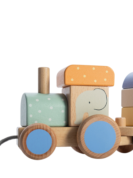 John Lewis Wooden Pull-Along Train, FSC-Certified (Beech Wood) - view 2, Multi