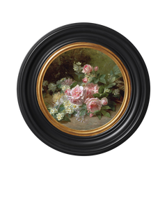 Brookpace Lascelles 'Roses & Daisies' Round Porthole Framed Print, 43cm, Multi