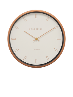 Brookpace Lascelles Firecrest Wall Clock, 30cm, Rose Gold, Gold