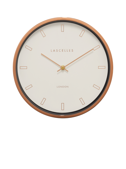 Brookpace Lascelles Firecrest Wall Clock, 30cm, Rose Gold, Gold